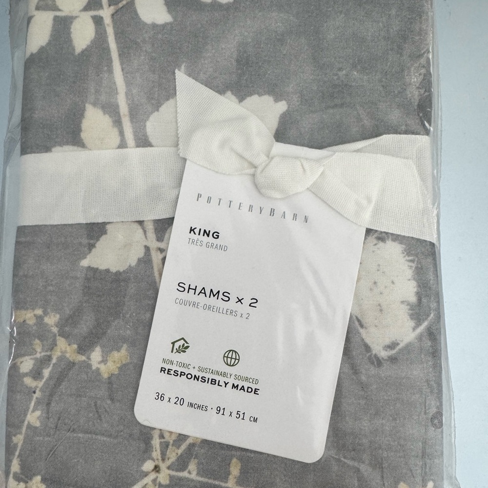 Pottery Barn Shadow Floral Percale Sham